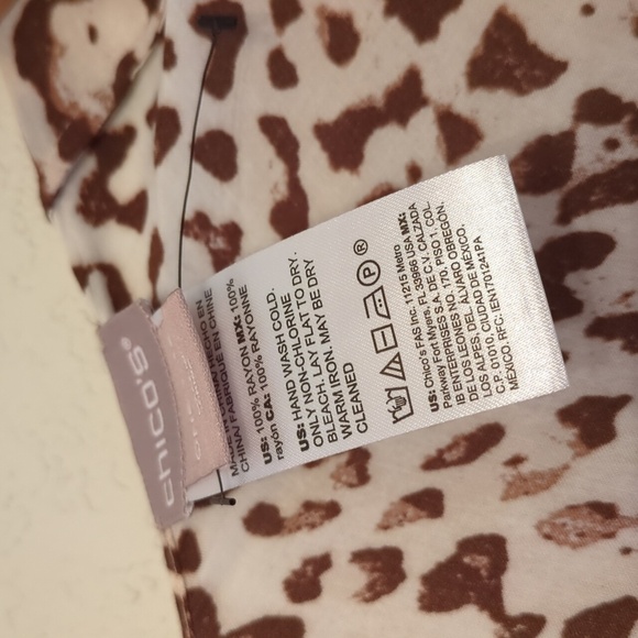 Chico's Leopard print floral Ruana Long Line Wrap Kimono NWOT beach one Size - Picture 7 of 9